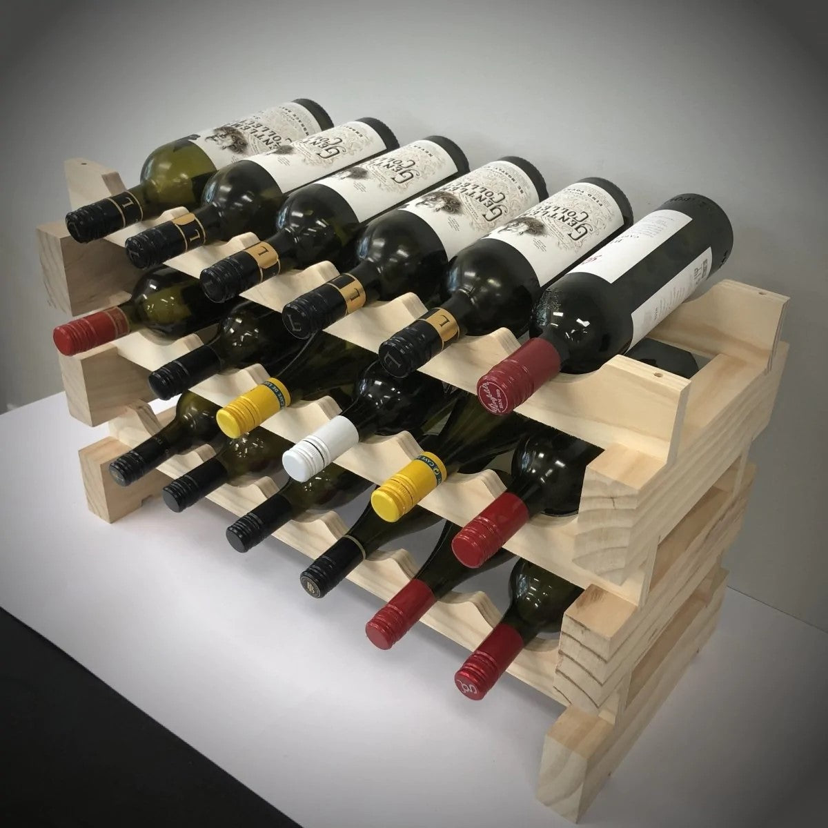 Wood Scallop Modular Wine Rack 16 Bottles