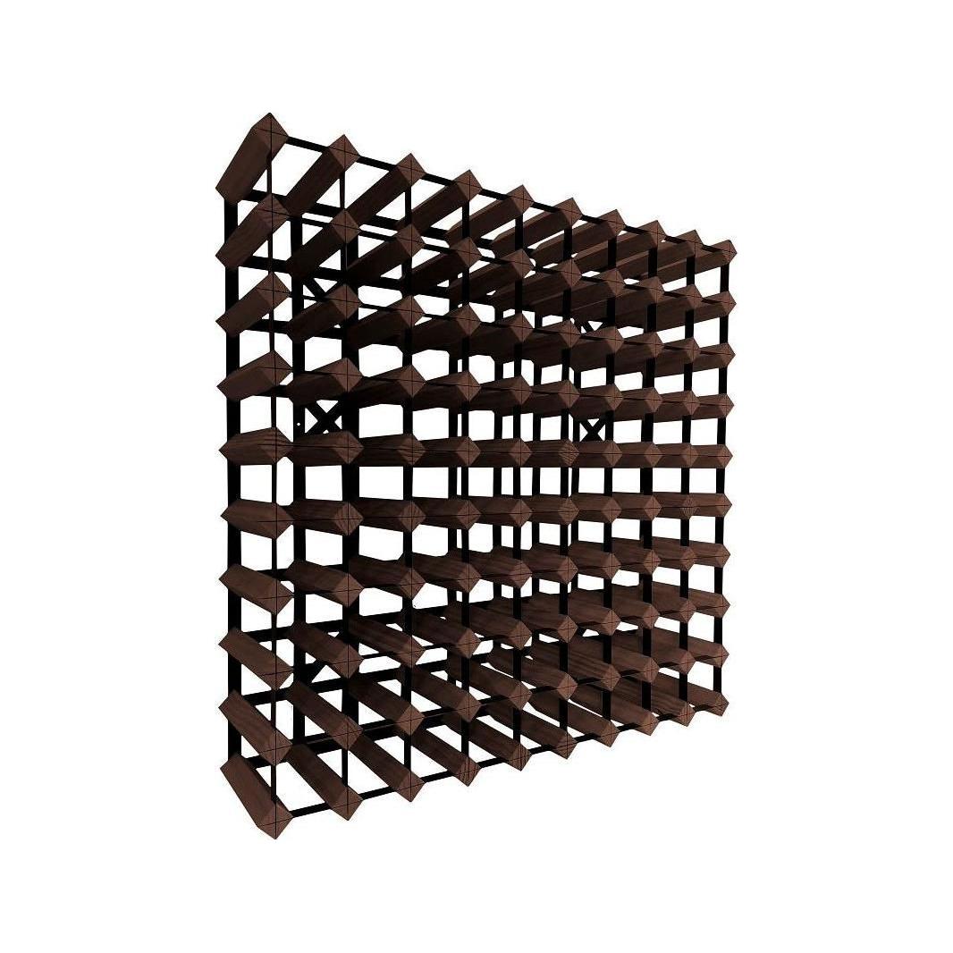 90 bottle dark wood wine rack