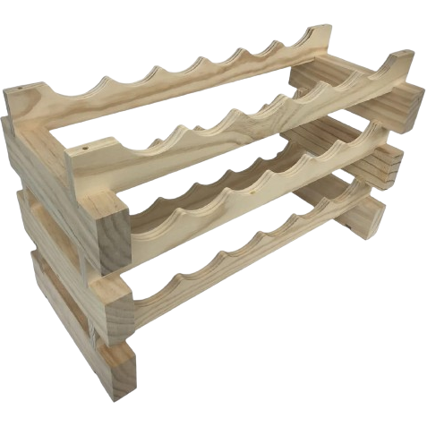 Wood Scallop Modular Wine Rack 16 Bottles